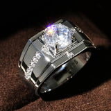 Luxury Silver Color Round Dazzling AAA Cubic Zircon Rings - Rings Universe