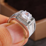 Luxury Silver Color Round Dazzling AAA Cubic Zircon Rings - Rings Universe