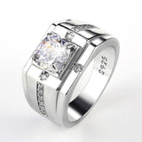 Luxury Silver Color Round Dazzling AAA Cubic Zircon Rings - Rings Universe