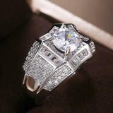 Luxury Silver Color Round Dazzling AAA Cubic Zircon Rings - Rings Universe