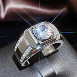 Luxury Silver Color Round Dazzling AAA Cubic Zircon Rings - Rings Universe