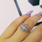 Original Silver Three Stones Luxury Engagement Ring - ringsuniverse