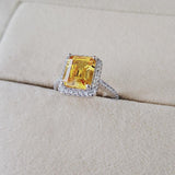 Gorgeous Silver Fashion Yellow Zircon Engagement Ring - ringsuniverse