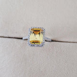 Gorgeous Silver Fashion Yellow Zircon Engagement Ring - ringsuniverse