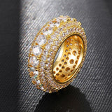 5 Row Tennis Iced Out CZ Hollow Thread Cubic Zircon Ring - ringsuniverse