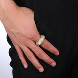 5 Row Tennis Iced Out CZ Hollow Thread Cubic Zircon Ring - ringsuniverse