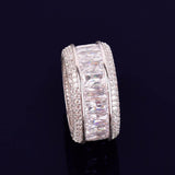 Bling Baguette Zircon Men's Ring 18 K Copper Charm Gold Color Party RING Fashion Hip Hop Rock Jewelry - ringsuniverse