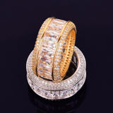 Bling Baguette Zircon Men's Ring 18 K Copper Charm Gold Color Party RING Fashion Hip Hop Rock Jewelry - ringsuniverse