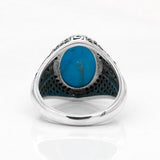 Turquoise Vintage Silver Ring with Black CZ - Rings Universe