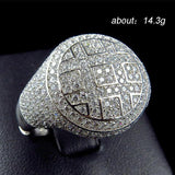 Iced Out Cubic Zircon Round Ring for Men - ringsuniverse