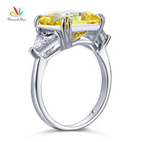 Sensational Three-Stone Z Diamond 8Ct Yellow Canary Ring - Rings Universe