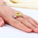 Sensational Three-Stone Z Diamond 8Ct Yellow Canary Ring - Rings Universe