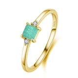 Fashion Emerald Cut Paraiba Tourmaline Finger Ring - Rings Universe