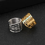 New Stainless Steel Hollow Branch Flower Gold Color Ring - Rings Universe