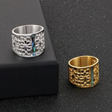 New Stainless Steel Hollow Branch Flower Gold Color Ring - Rings Universe