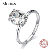 Silver Luxury Oval Cut Clear AAA+ Quality CZ Diamond Ring - Rings Universe
