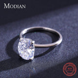 Silver Luxury Oval Cut Clear AAA+ Quality CZ Diamond Ring - Rings Universe