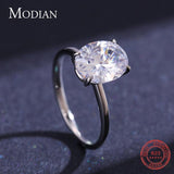Silver Luxury Oval Cut Clear AAA+ Quality CZ Diamond Ring - Rings Universe