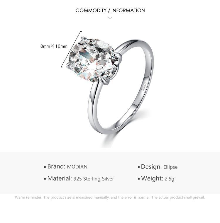 Silver Luxury Oval Cut Clear AAA Quality CZ Diamond Ring Rings Universe