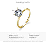 High Quality Luxury Square Cushion Cut CZ Diamond Ring - Rings Universe