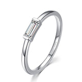 Silver Fashion Emerald Cut AAA+ Quality CZ Diamonds Ring - Rings Universe