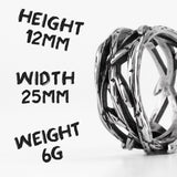Stainless Steel Victory Olive Branch Bikers Mens Ring - Rings Universe