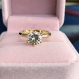 Silver 18K Gold Color Ring Classic  Zirconia Diamond Ring - ringsuniverse