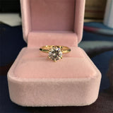 Silver 18K Gold Color Ring Classic  Zirconia Diamond Ring - ringsuniverse