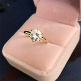 Silver 18K Gold Color Ring Classic  Zirconia Diamond Ring - ringsuniverse