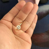 Silver 18K Gold Color Ring Classic  Zirconia Diamond Ring - ringsuniverse