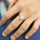 Silver 18K Gold Color Ring Classic  Zirconia Diamond Ring - ringsuniverse