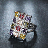 Luxury Multicolor Crystal Zircon Fashion Ring - Rings Universe