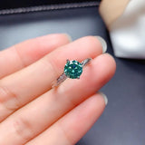 Delicate 1 Ct. Green Moissanite Diamond 1CT VVS Ring - ringsuniverse