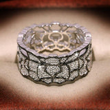 Retro White Zircon Lace Pattern Ring - ringsuniverse