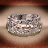 Retro White Zircon Lace Pattern Ring - ringsuniverse