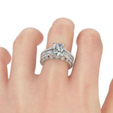 2021 New Arrival Luxury Princess Cut Silver Ring Set - ringsuniverse
