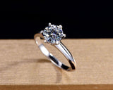 Silver 18K Gold Pt Natural 2.0ct AAA+ CZ Diamond Ring - Rings Universe