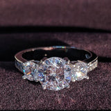 Captivating Three Stone Fashion Style 3Ct. CZ Diamond Ring - ringsuniverse