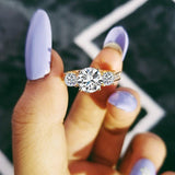 Captivating Three Stone Fashion Style 3Ct. CZ Diamond Ring - ringsuniverse