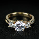 Captivating Three Stone Fashion Style 3Ct. CZ Diamond Ring - ringsuniverse