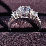 Captivating Three Stone Fashion Style 3Ct. CZ Diamond Ring - ringsuniverse