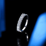 Classy Moissanite Diamond Round cut 7 Stone Eternity Ring - Rings Universe
