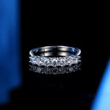 Classy Moissanite Diamond Round cut 7 Stone Eternity Ring - Rings Universe