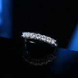 Classy Moissanite Diamond Round cut 7 Stone Eternity Ring - Rings Universe