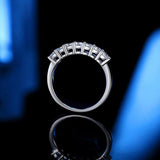 Classy Moissanite Diamond Round cut 7 Stone Eternity Ring - Rings Universe