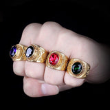 Stainless Steel Men Rings Rhinestone United States Hip Hop Punk Rock for Biker Male Boyfriend Jewelry Creativity Gift Wholesale - ringsuniverse