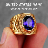 Stainless Steel Men Rings Rhinestone United States Hip Hop Punk Rock for Biker Male Boyfriend Jewelry Creativity Gift Wholesale - ringsuniverse