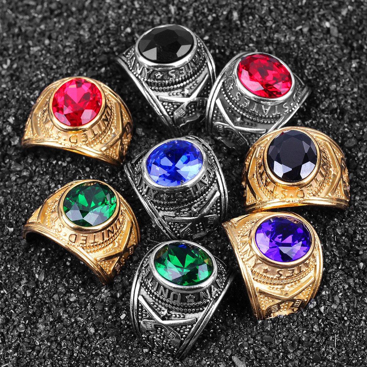 Gualiy Stainless Steel Rings Jewelry, Hiphop Rings Men, Vintage