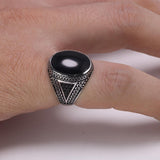Real Silver Vintage Big Turkish Ring With Agate Stones - ringsuniverse