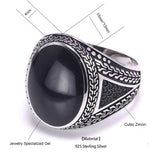 Real Silver Vintage Big Turkish Ring With Agate Stones - ringsuniverse